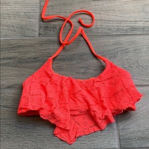 Xhilaration neon coral bikini top